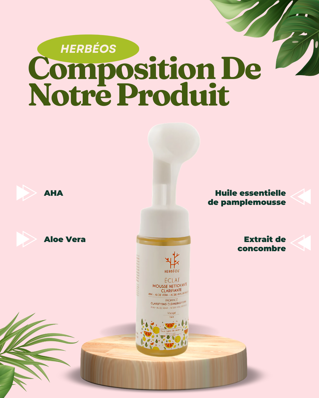 HERBÉOS™ | Mousse Nettoyante Clarifiante Éclat 170 ml