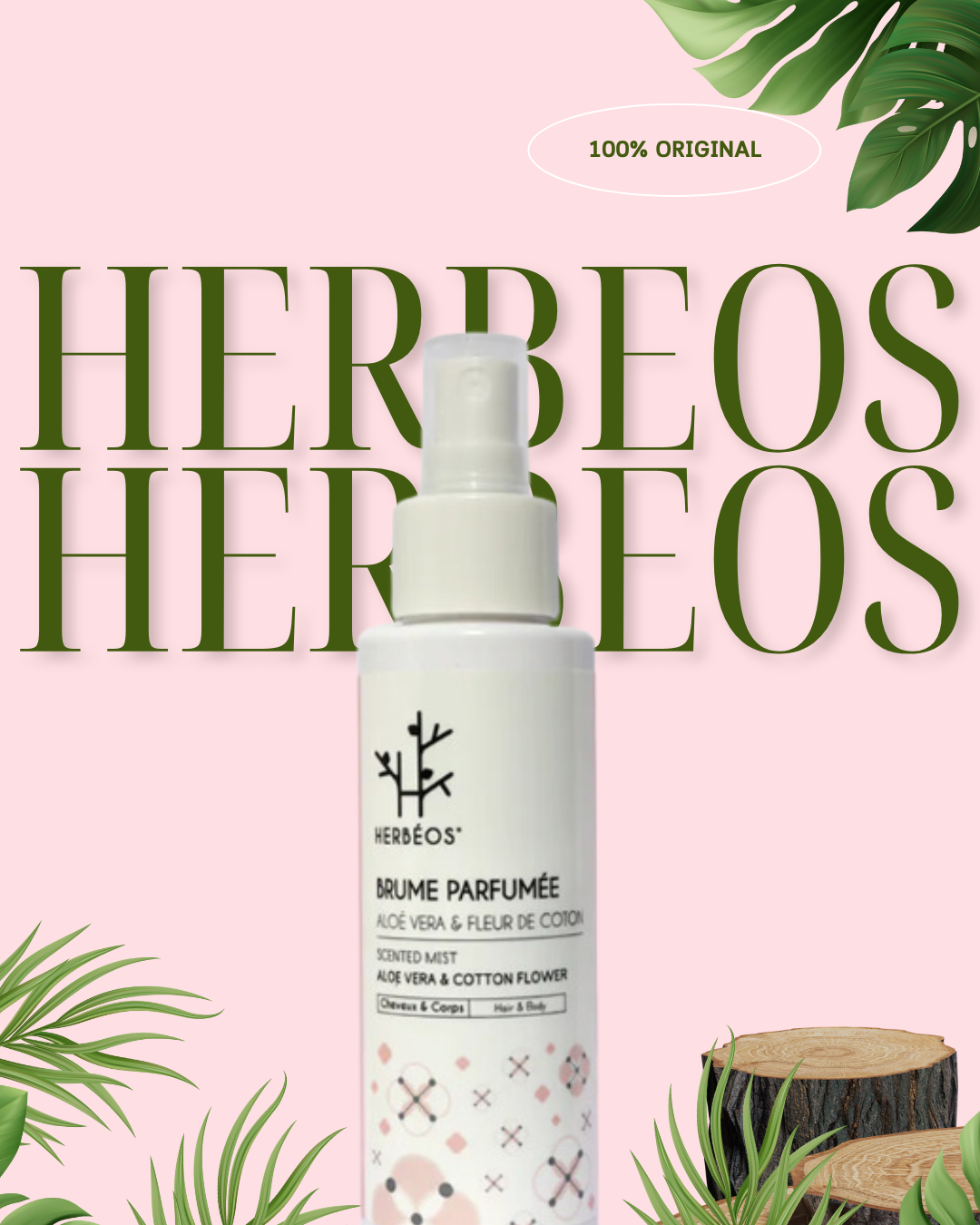 HERBÉOS™ | Brume Parfumée Aloé Véra & fleur de coton 100 ml
