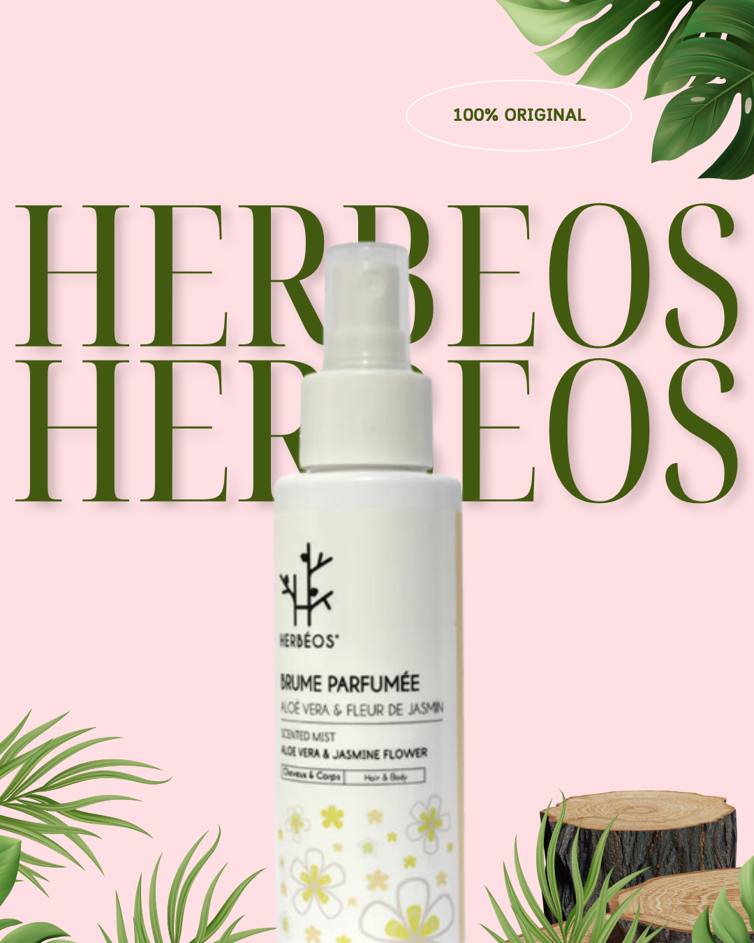 HERBÉOS™ | Brume Parfumée Aloé Véra & Jasmin 100 ml