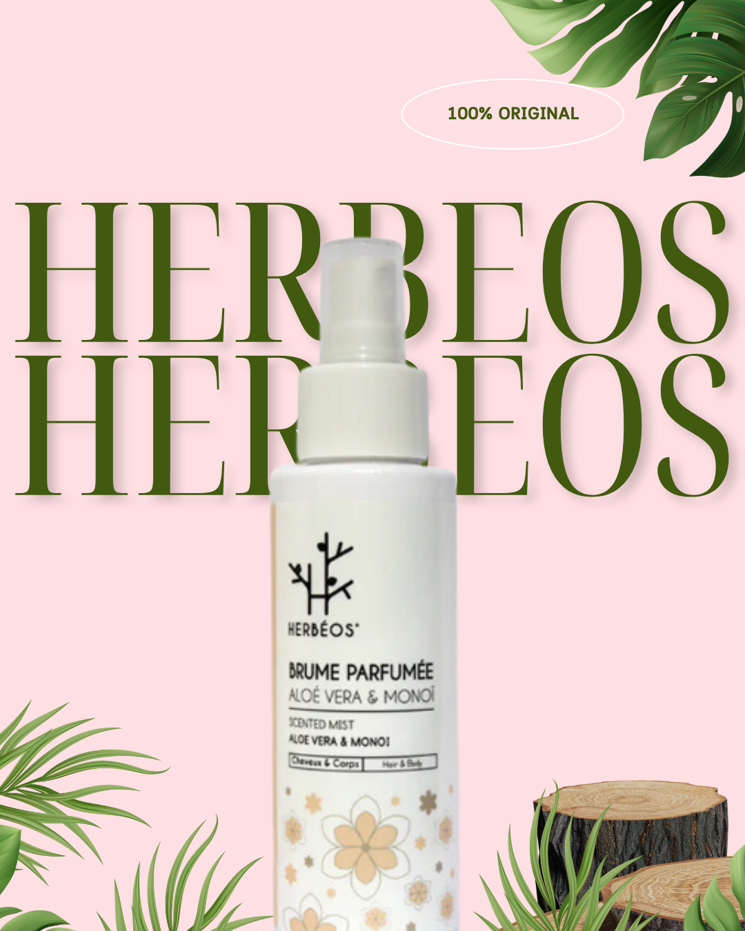 HERBÉOS™ | Brume Parfumée Aloé Véra & Monoï 100 ml