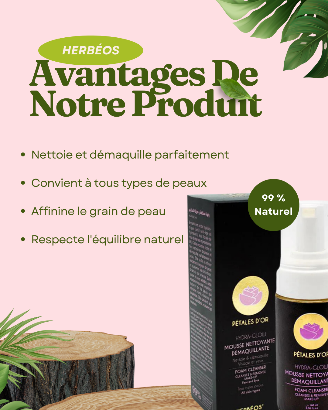 Hydra Glow - Mousse nettoyante Démaquillante 2en1 100 ml